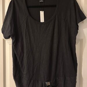 Anthropologie Sanctuary Black Relaxed Tie Front T-Shirt XL